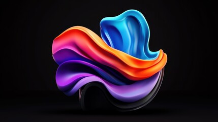 Obraz premium Abstract 3D clay connectivity icon, visually striking and full of energy.