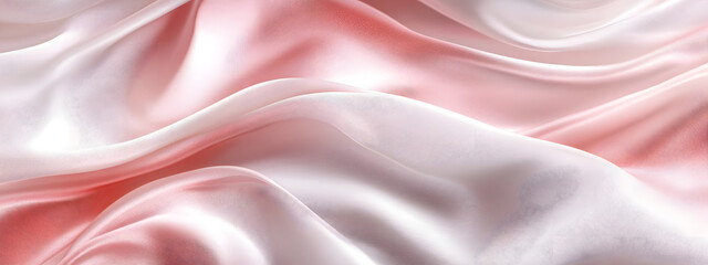 Obraz premium A close-up of the elegant curves and texture of light pink silk fabric 
