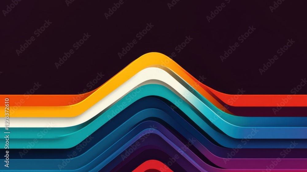Aufkleber a colorful, abstract design with a blue stripe. the design is made up of many different colors and s