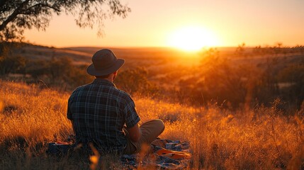 Sunrise picnic in the desert for Australia Day, offering a serene and picturesque start to the day. 