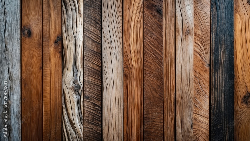 Poster diverse wooden textures seamlessly arranged with ample space for custom text or branding elements in