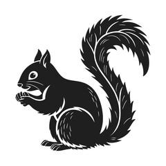 Obraz premium Elegance in Black Squirrel Silhouette Squirrel Icon