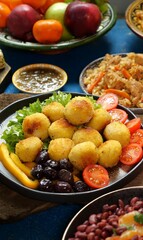 Falafel balls made from ground chickpeas. Middle Eastern cuisine. Ramadan food