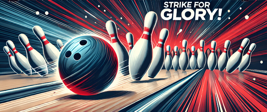 bowling pins and bowling ball