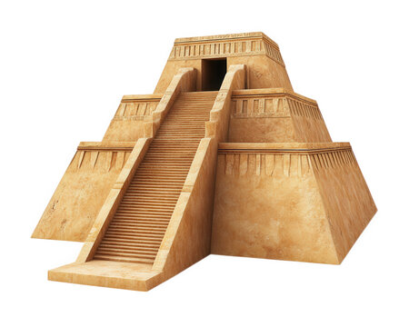 towering Sumerian ziggurat with massive stone steps and intricate carvings, showcasing ancient architectural brilliance and cultural significance