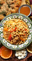 Authentic Middle Eastern Chickpea dish. Food During Ramadan and Eid