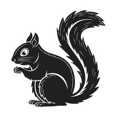 Obraz premium Elegance in Black Squirrel Silhouette Squirrel Icon