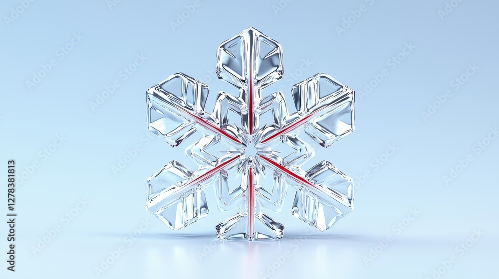 Poster captivating snowflake detail winter wonderland high-resolution image minimalist style close-up view 