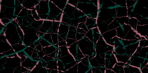 Abstract black natural marble texture background. Scattered green crack texture isolated on black background. distressed grunge concrete wall texture. abstract vintage of old surface texture bg.