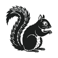 Obraz premium Elegance in Black Squirrel Silhouette Squirrel Icon