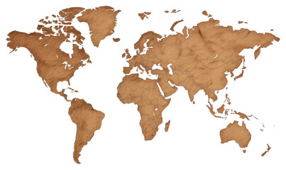 Obraz premium PNG Map backgrounds world topography.