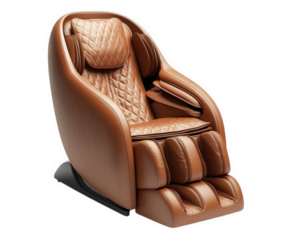 Luxurious massage chair with sleek design, featuring plush cushioning and ergonomic support for relaxation and comfort. Ideal for home or office use