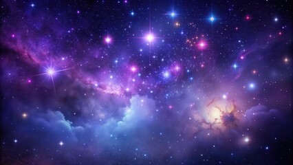 Obraz premium Darkened Night Sky with Twinkling Stars and Purple Hues, nebula, heavenly, nebula, heavenly, astronomical
