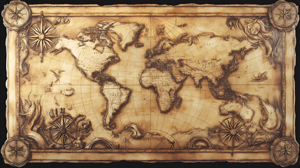 Antique Cartography: Unveiling the Mysteries of Historic Exploration with an Intricately Detailed Old-World Map