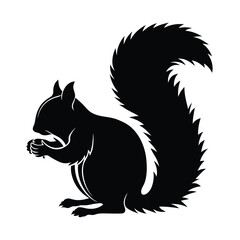 Obraz premium Elegance in Black Squirrel Silhouette Squirrel Icon