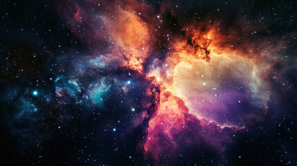 Obraz premium VibrantNebulainDeepSpace