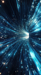 Fototapeta premium Abstractdepictionofafuturisticwormholeorwarpdrive,withstreaksoflightandparticles.