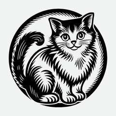 vector illustration of a black cat