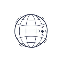 Illustration of a globe with arrows indicating geographical coordinates.