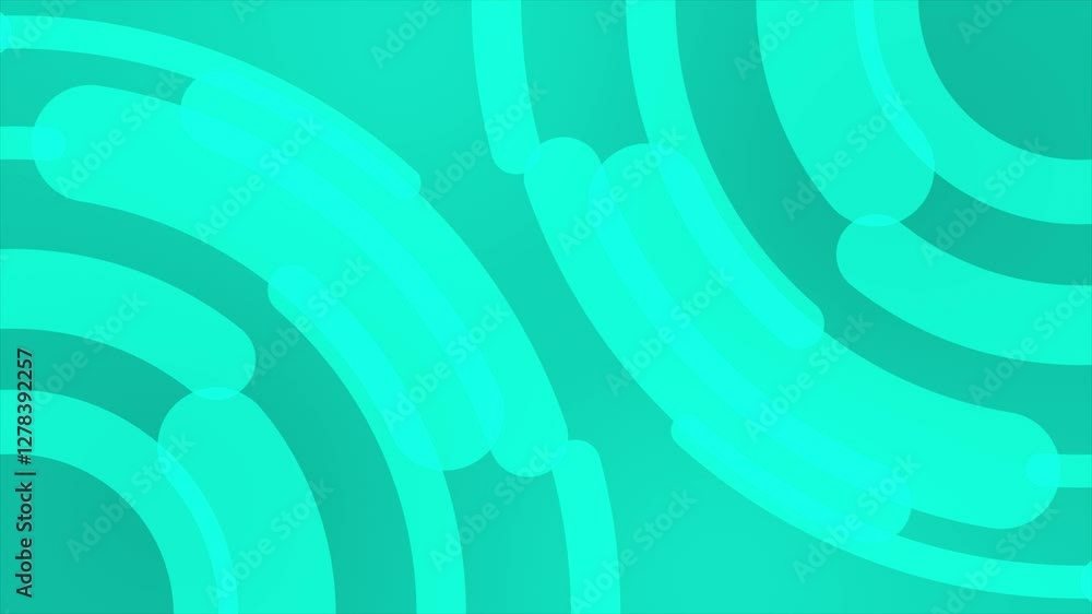 Poster cyan color rotating circular shapes modern design loop able geometrical background for business purp