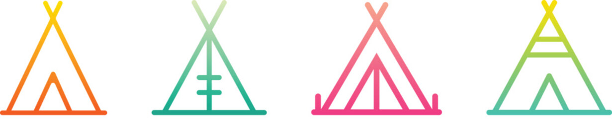 Tent Icon Design Vector Symbol Camp Travel Event. Gradient icon marquee party event silhouette tent  © hrh