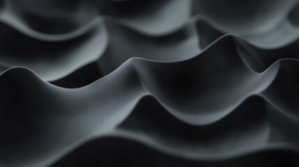 Obraz premium Abstract close-up of smooth, dark waves creating a textured surface. Perfect for backgrounds or artistic designs in modern decor.