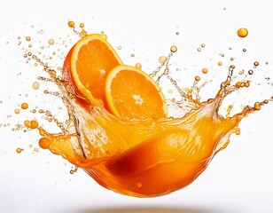 Thirst-Quenching Citrus � Fresh Orange Fruit with Water Droplets and Splash