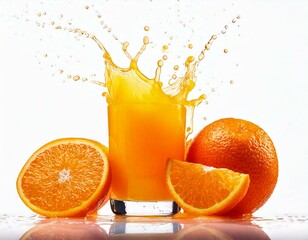 Fresh Orange with Splashing Water � Natural Citrus Vitamin C Hydration