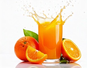 Juicy Orange with Water Drops � Fresh and Healthy Citrus Isolated on White
