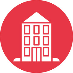 University Hostel glyph circle icon