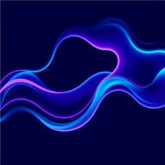 Abstract blue and purple liquid wavy shapes futuristic
