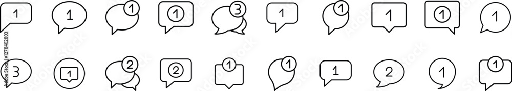 Aufkleber bundle of line icons of speech bubble. minimalistic linear pictogram for web and graphic design, app