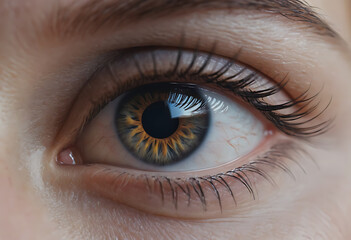 Fototapeta premium Close-up of a captivating hazel eye