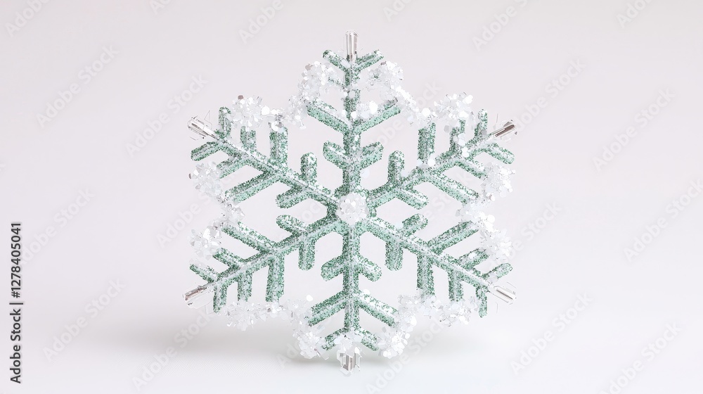 Poster snowflake close-up photography studio setting decorative element minimalist background creative conc
