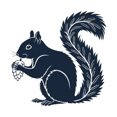 Obraz premium Elegance in Black Squirrel Silhouette Squirrel Icon
