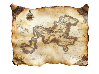 Isolated Vintage Fantasy Map