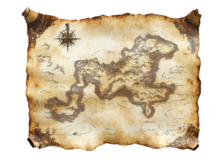 Isolated Vintage Fantasy Map
