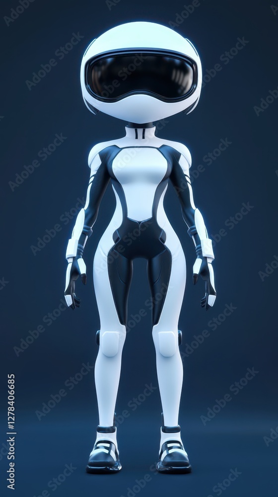 Aufkleber a detailed view of a robot positioned in a dimly lit environment, showcasing its intricate design an