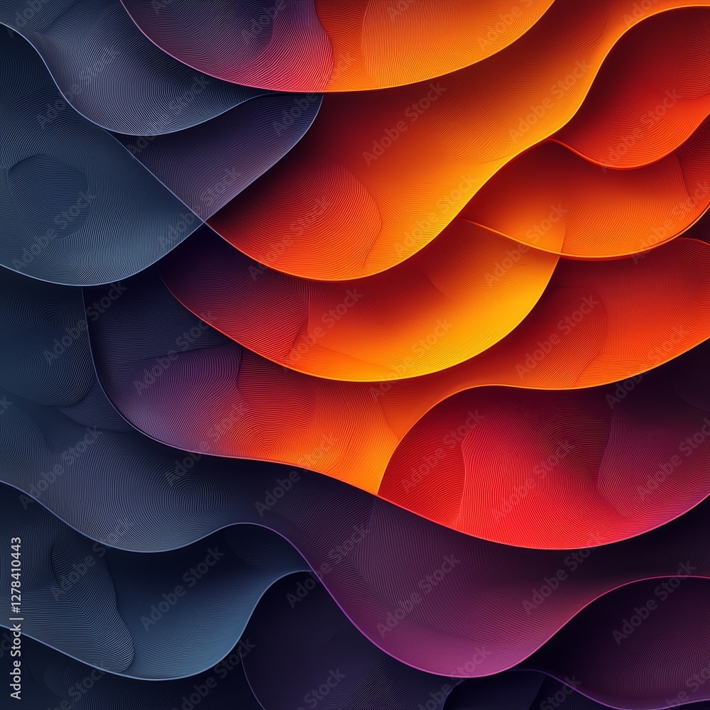 Poster dynamic abstract patterns digital artwork colorful waves artistic environment vibrant viewpoint mode
