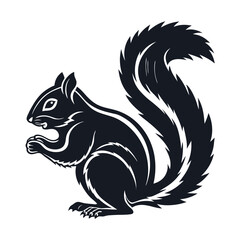 Naklejka premium Elegance in Black Squirrel Silhouette Squirrel Icon