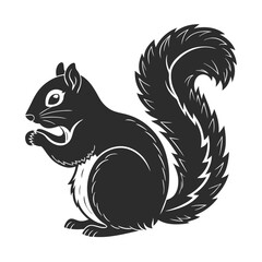 Obraz premium Elegance in Black Squirrel Silhouette Squirrel Icon