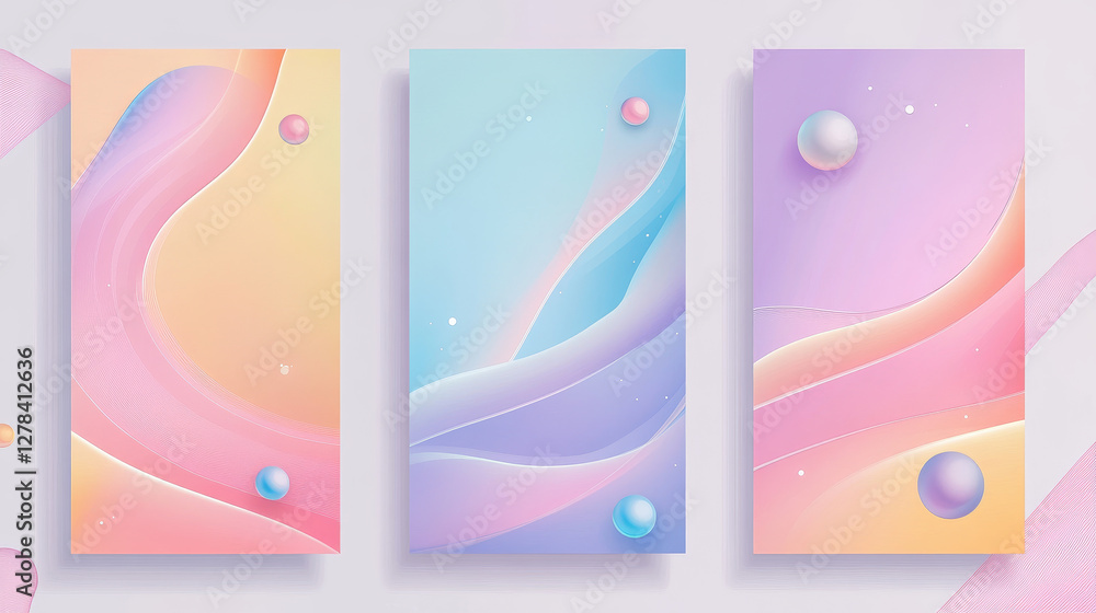 Poster retro poster or cover template in y2k aesthetic style with fluid color gradient background and grid 