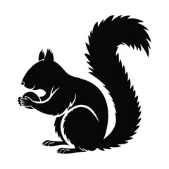 Obraz premium Elegance in Black Squirrel Silhouette Squirrel Icon