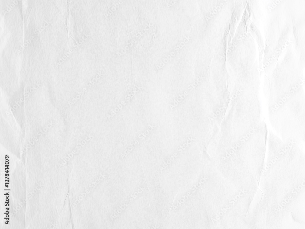 Poster crumpled white paper texture background with subtle shadows