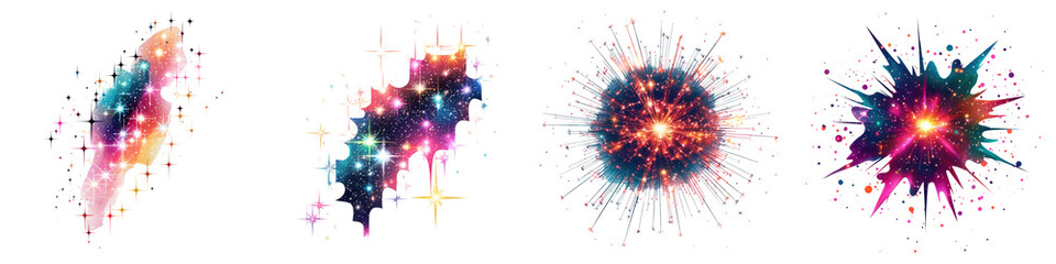 Vibrant bursts of colorful energy and light illuminate this dynamic abstract explosion  creating a modern  contemporary  and experimental design for use as creative backgrounds  digital art