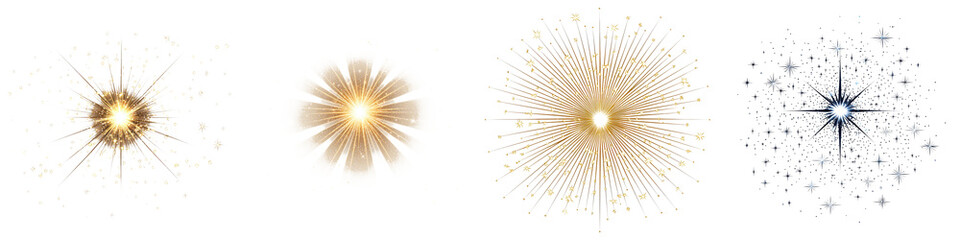 Obraz premium Vibrant and Glowing Cosmic Bursts Shining Celestial Explosions and Radiant Sparks Against a Starry Night Sky Backdrop Abstract and Luminous Galaxy Universe and Astronomy Themed or Wallpaper Design