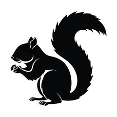 Obraz premium Elegance in Black Squirrel Silhouette Squirrel Icon