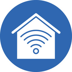 Home Automation Service glyph circle icon