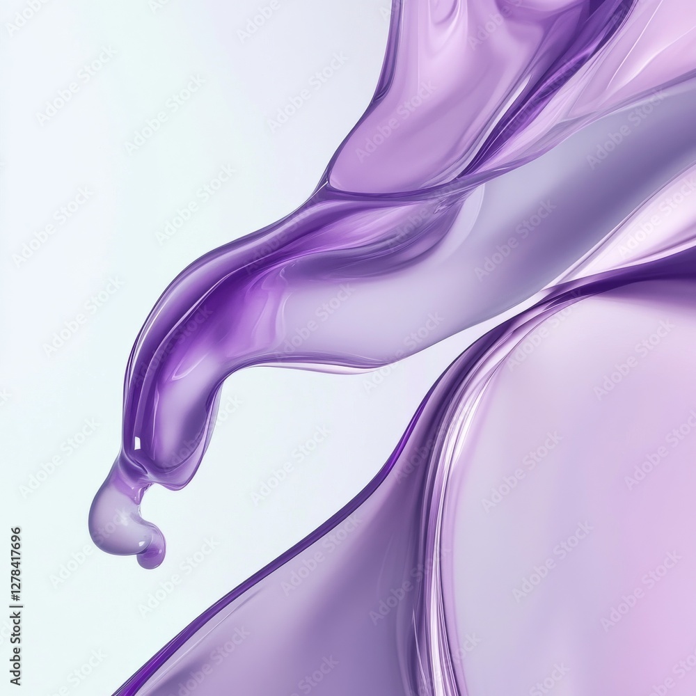 Poster elegant lavender flow: a serene abstract of liquid purple grace and smooth motion with subtle light 