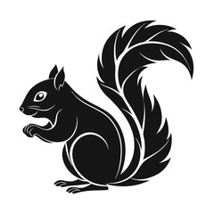 Obraz premium Elegance in Black Squirrel Silhouette Squirrel Icon